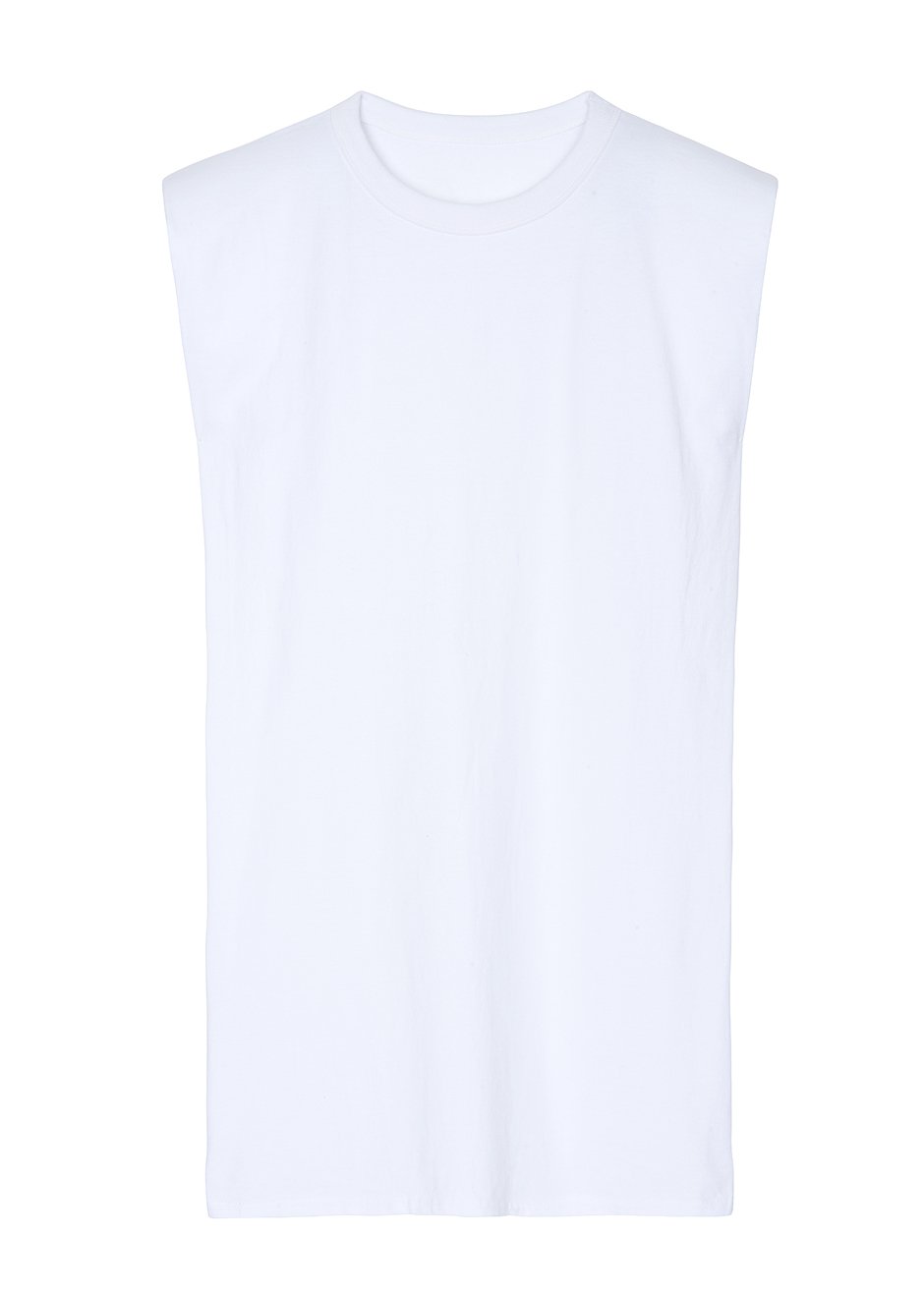 Tina Padded Shoulder Dress- White Dress The Frankie Shop